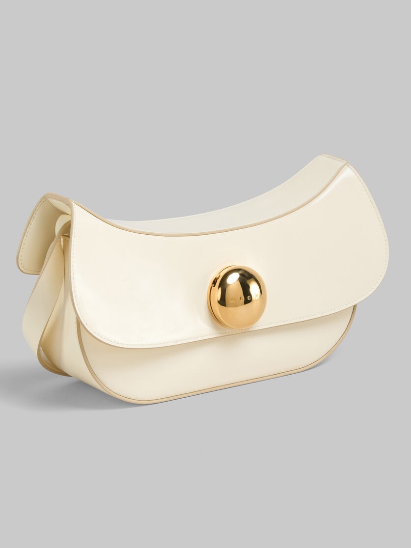 CREAM LEATHER BUTTERFLY MEDIUM HOBO BAG - 5