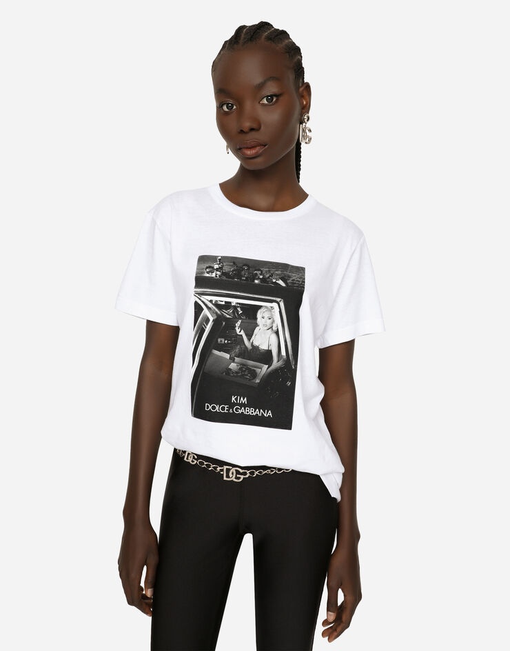 【DOLCE&GABBANA】\"Ciao, Kim\" 半袖 プリントTシャツ コットン Dolce & Gabbana】