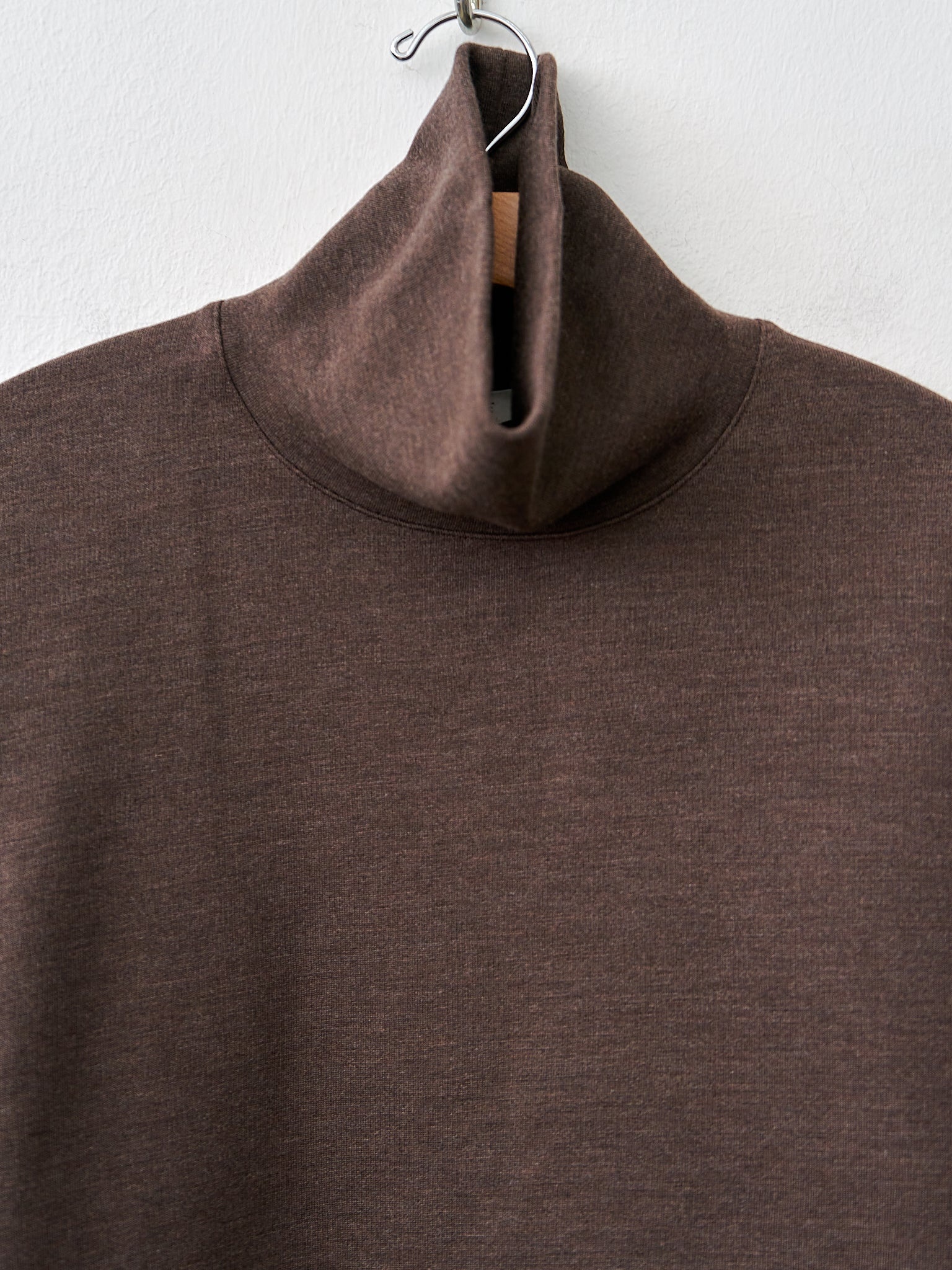 High Neck Sweatshirt - Dark Brown Melange - 6