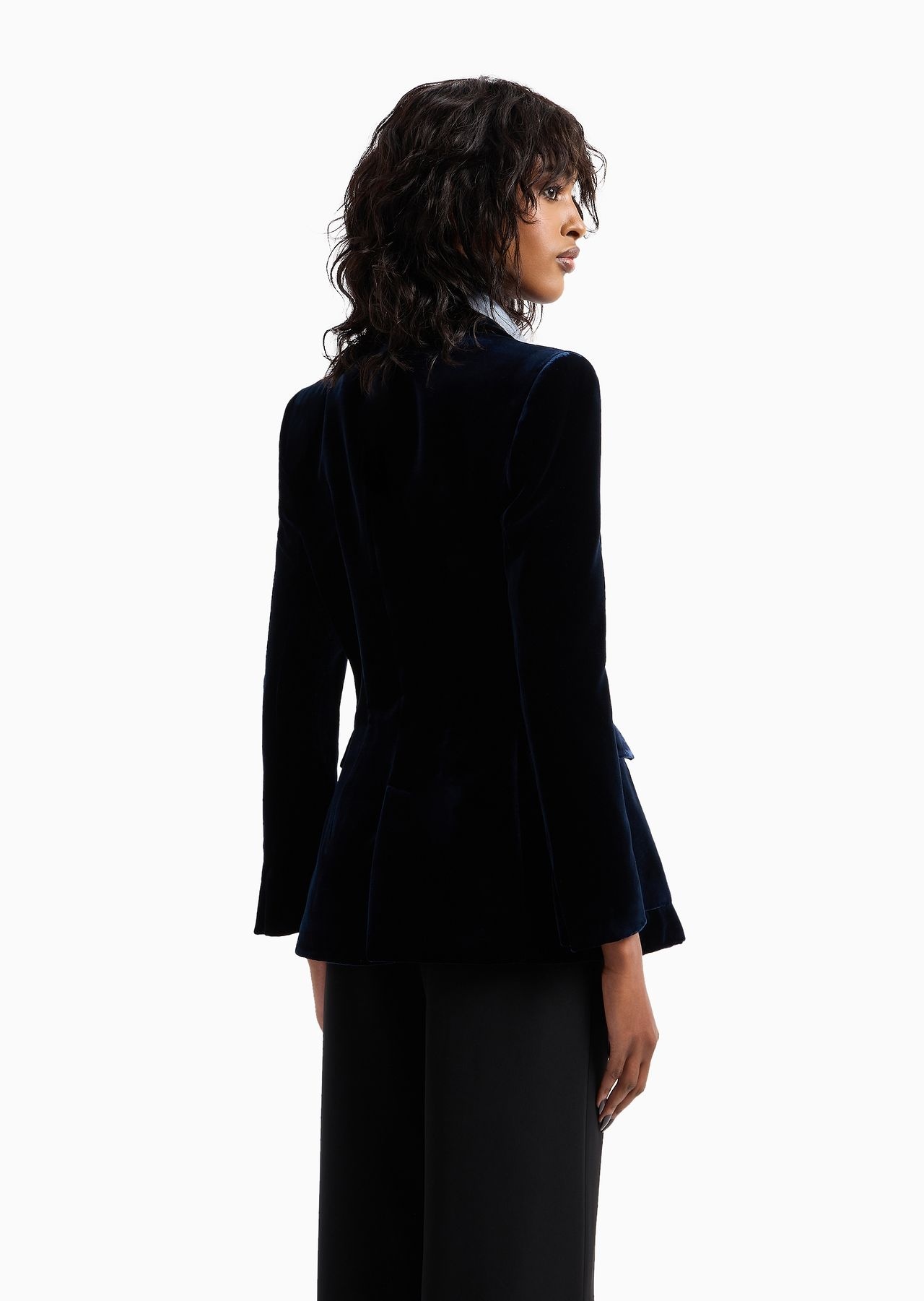Single-breasted jacket in velvet - 3