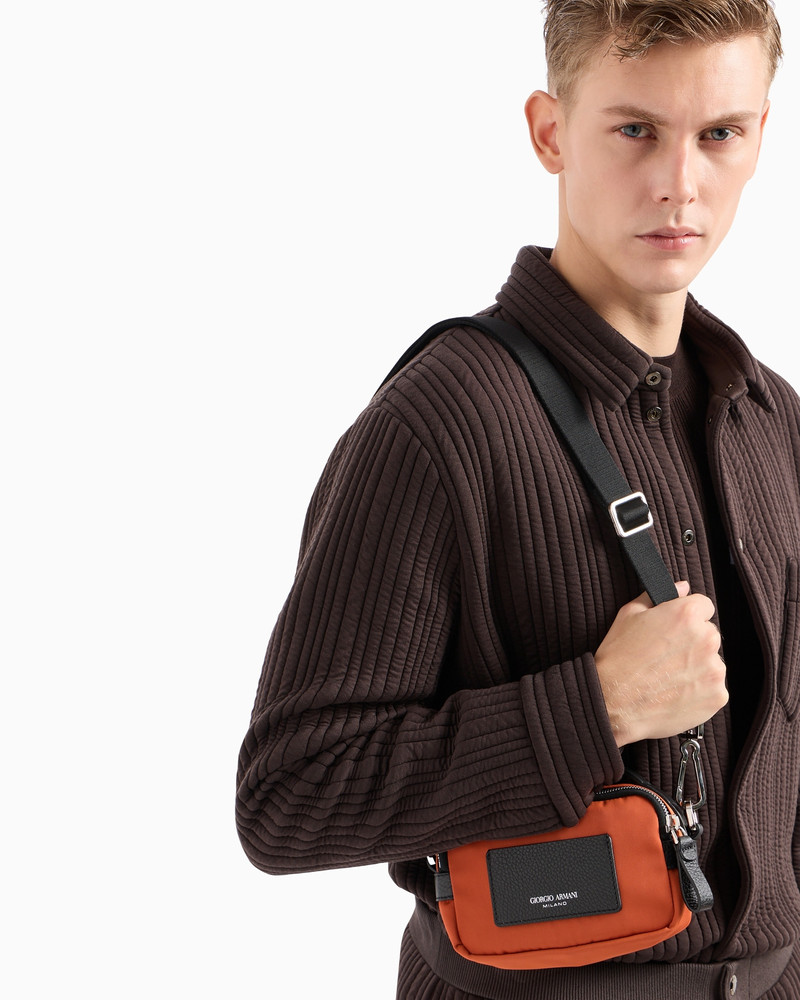 Mini crossbody bag in nylon and leather 7