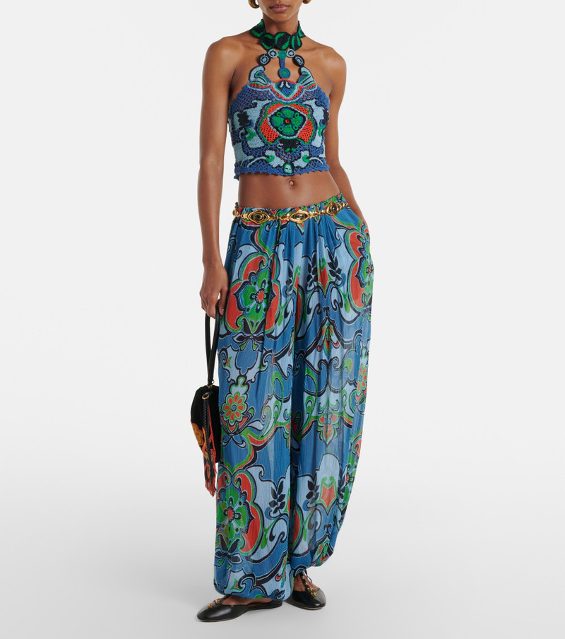 Floral crochet cotton crop top 5