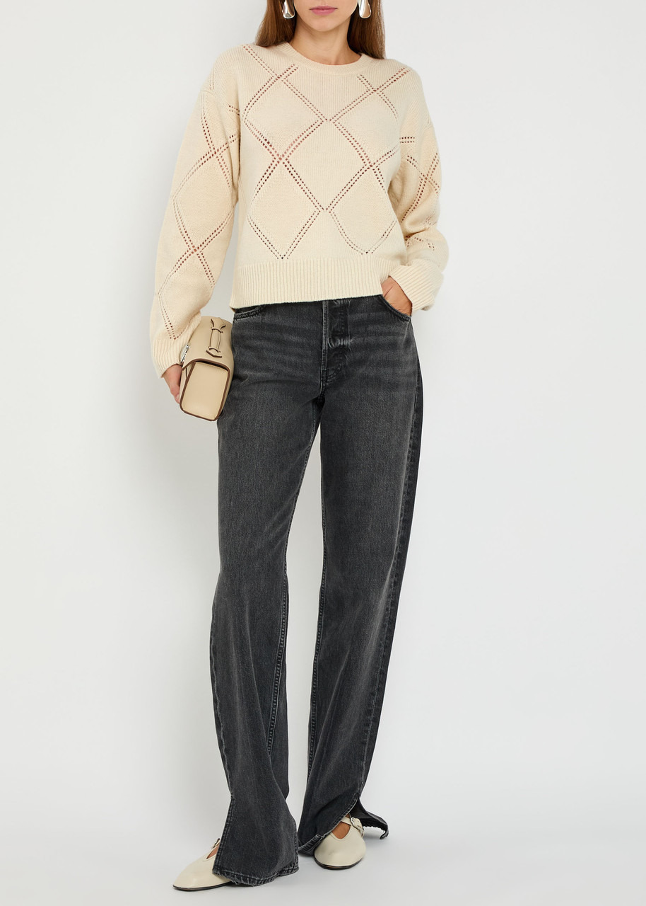 Vince Textured Argyl Wool Jumper - 4