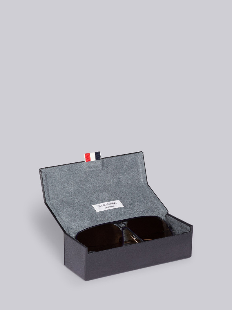 TB114 - 다크 브라운 직사각형 Aviator 선글라스 5