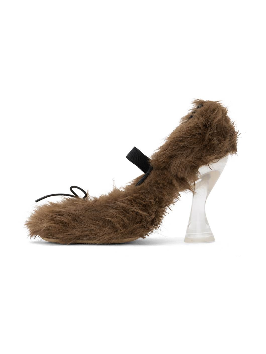 Brown Faux-Fur Ballerina Heels - 3