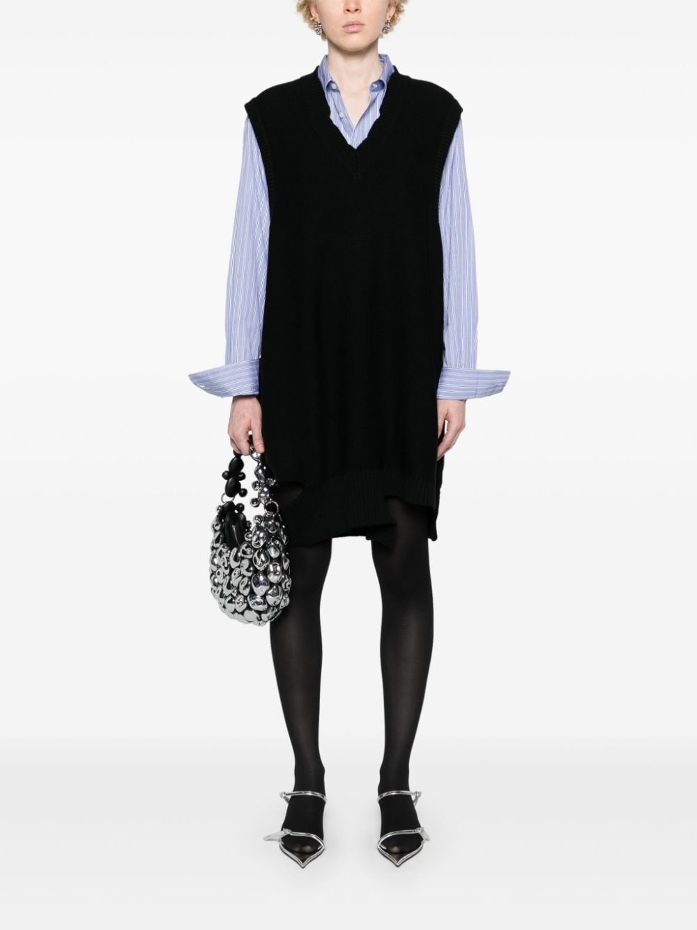 sleeveless knitted minidress - 2