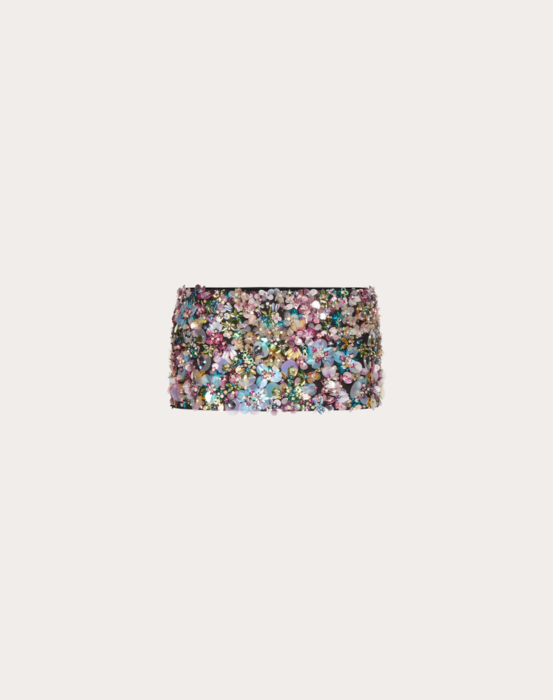 EMBROIDERED CREPE COUTURE SKORT 1