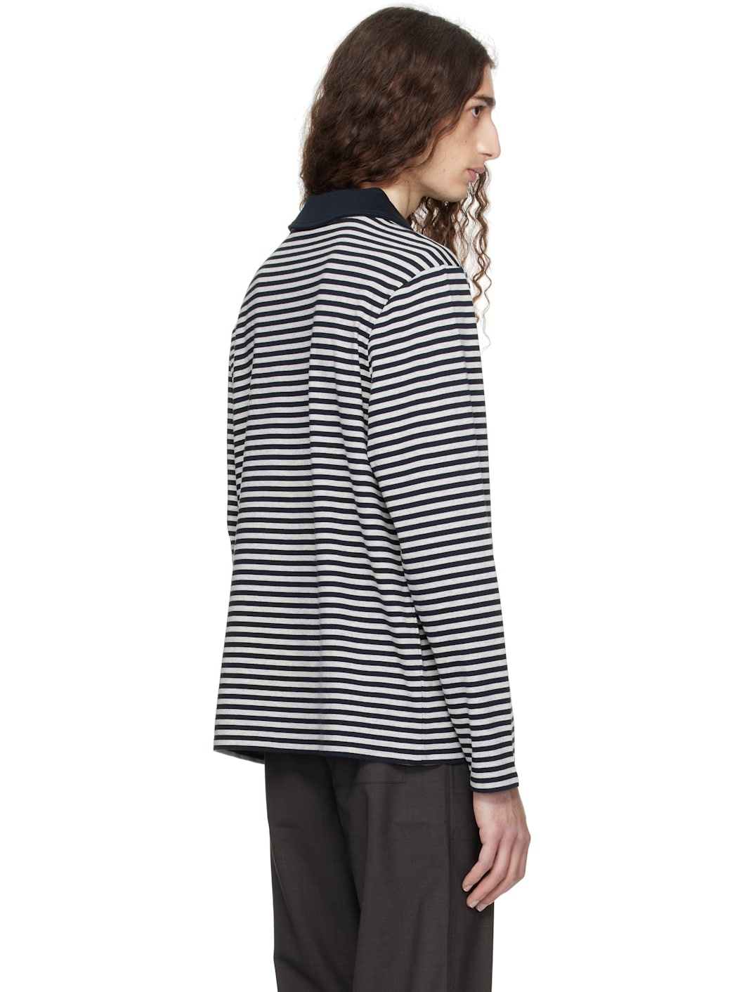 Navy Gondolieri Long Sleeve Polo - 3
