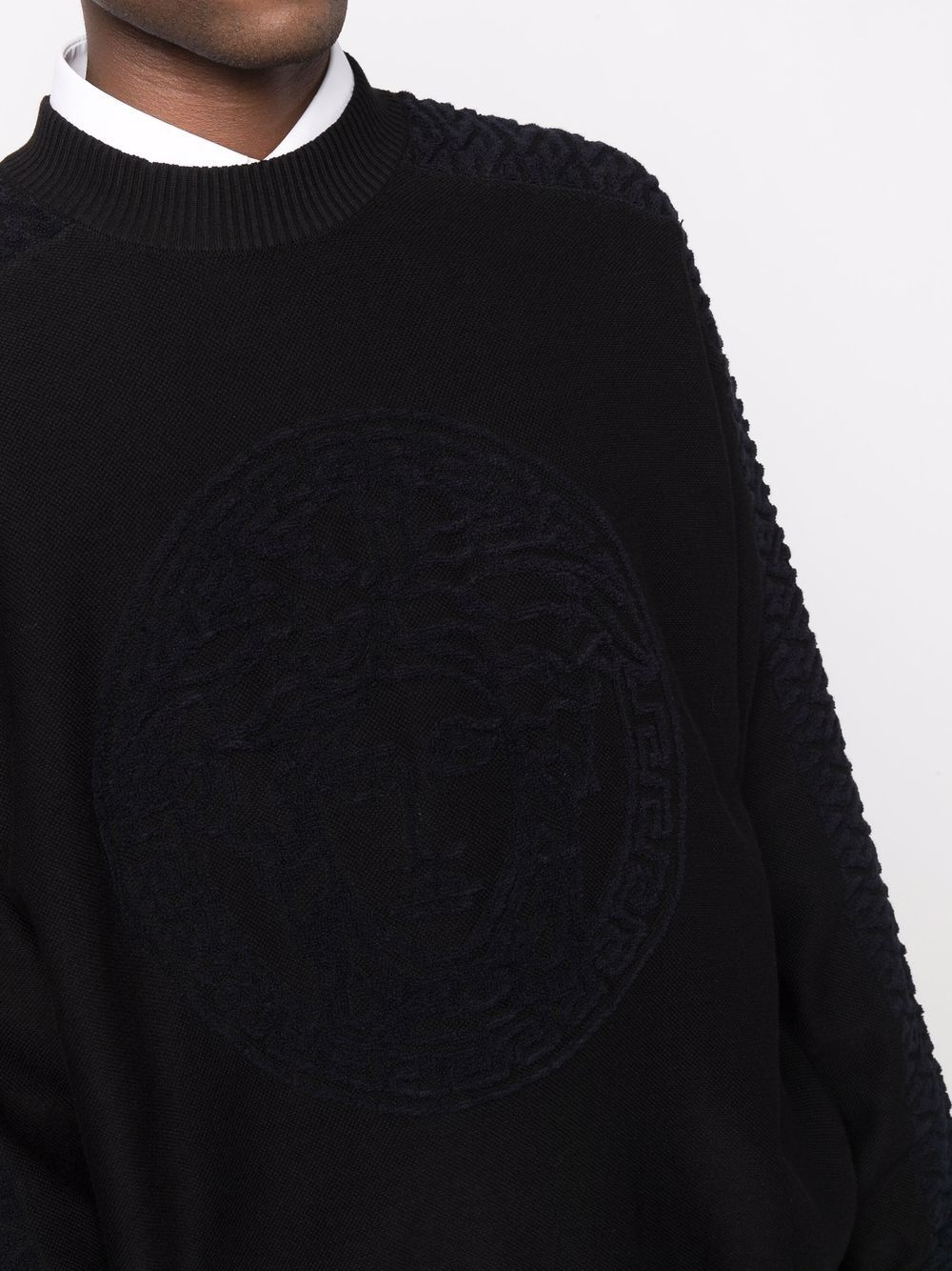 Greca-print cotton sweatshirt - 5