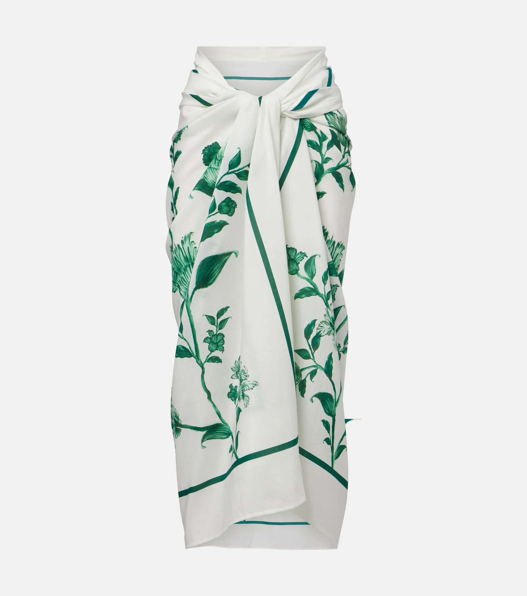 Lavanda floral cotton and silk beach cover-up - 1