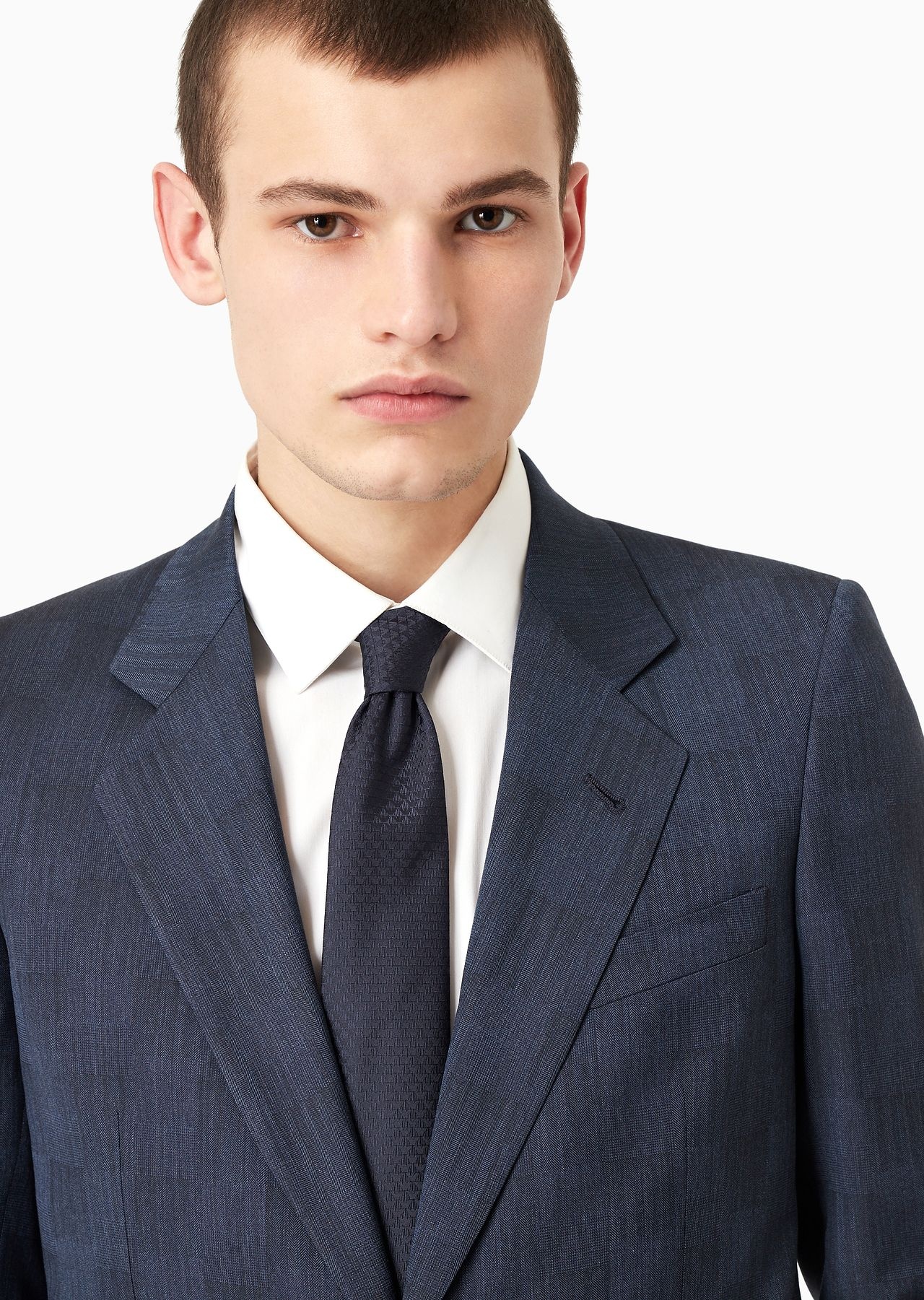 Pure silk tie with jacquard monogram - 3