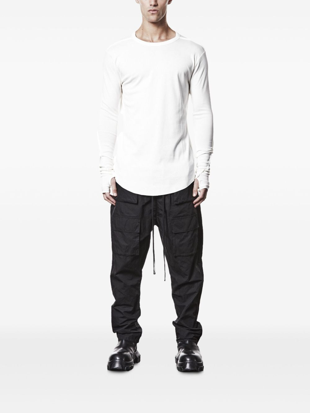 thumb-hole worked T-shirt - 2