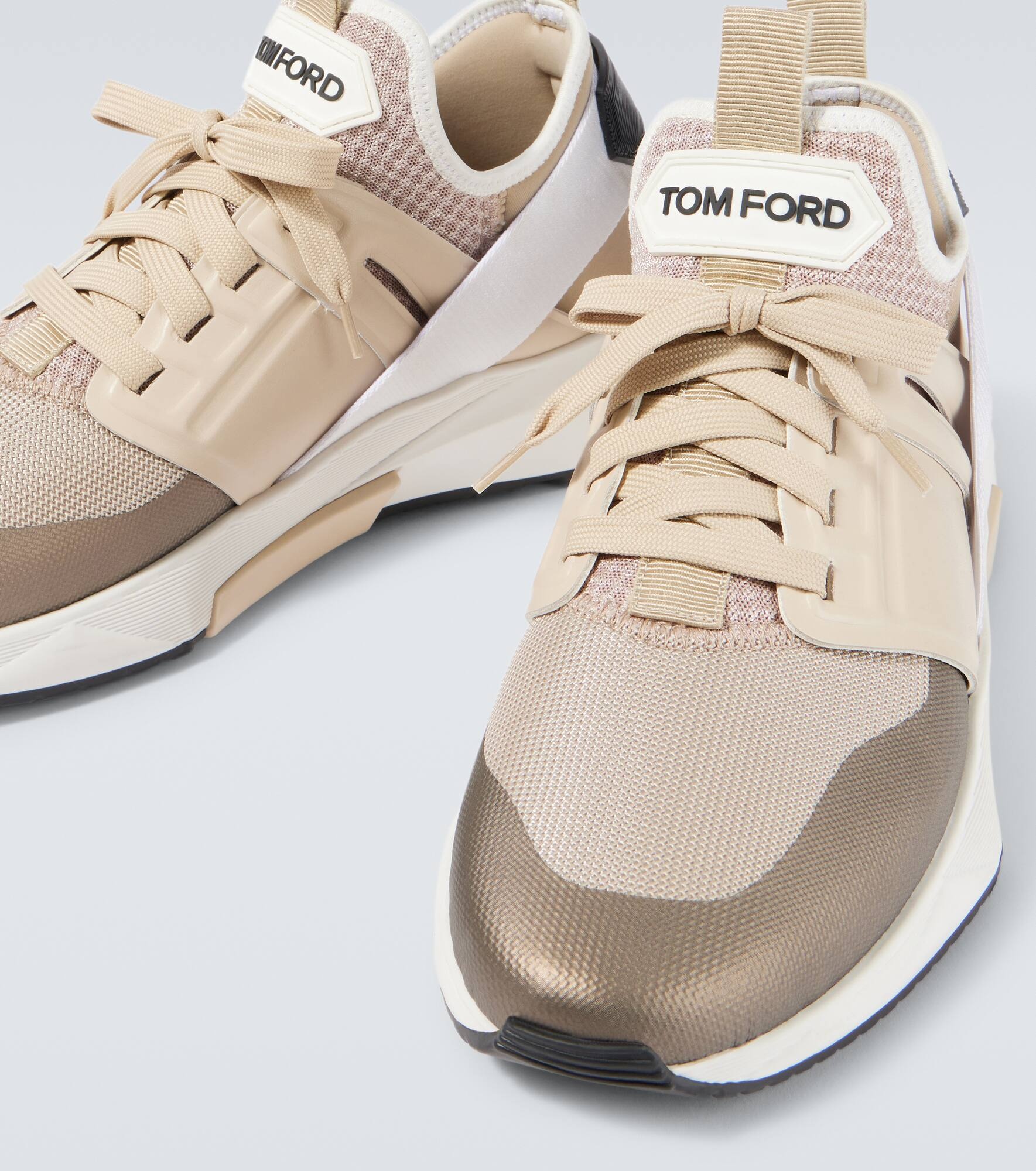 Jago leather-trimmed sneakers - 3