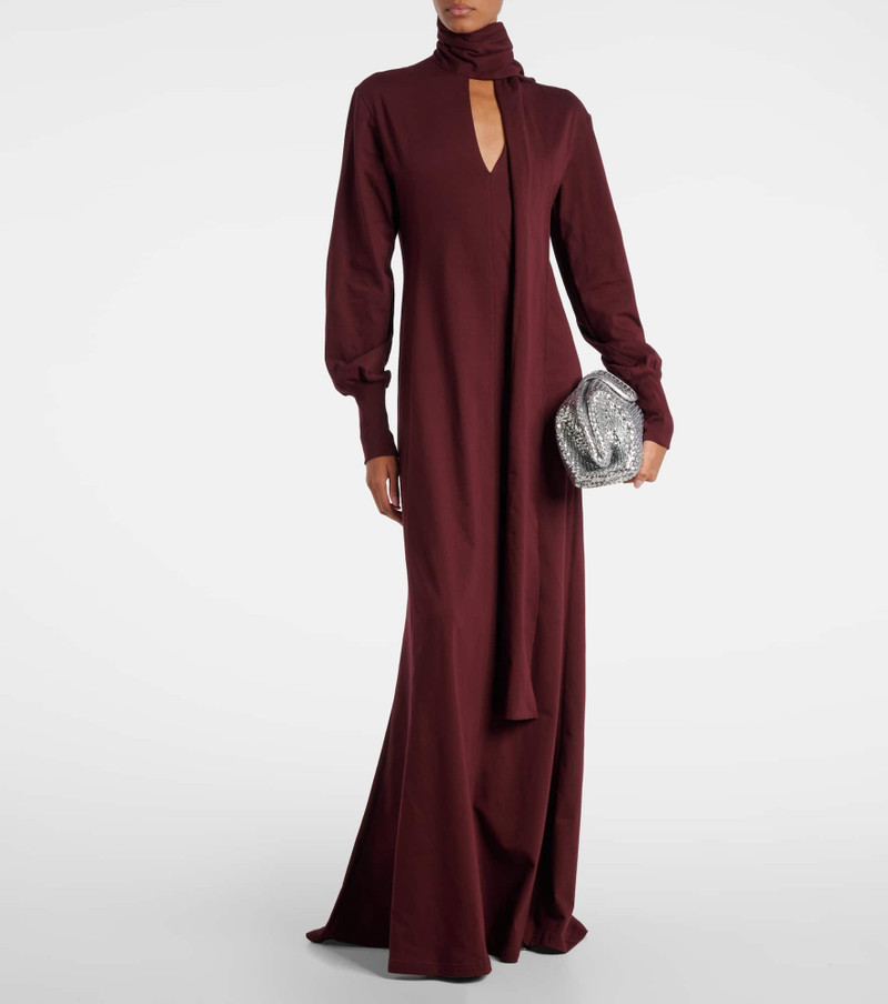 Plan C Scarf-detail cotton maxi dress outlook