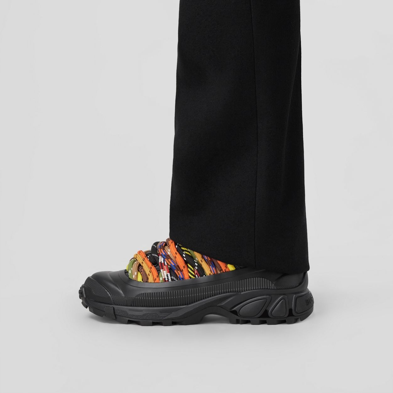 Cord Detail Leather and Nylon Arthur Sneakers - 3