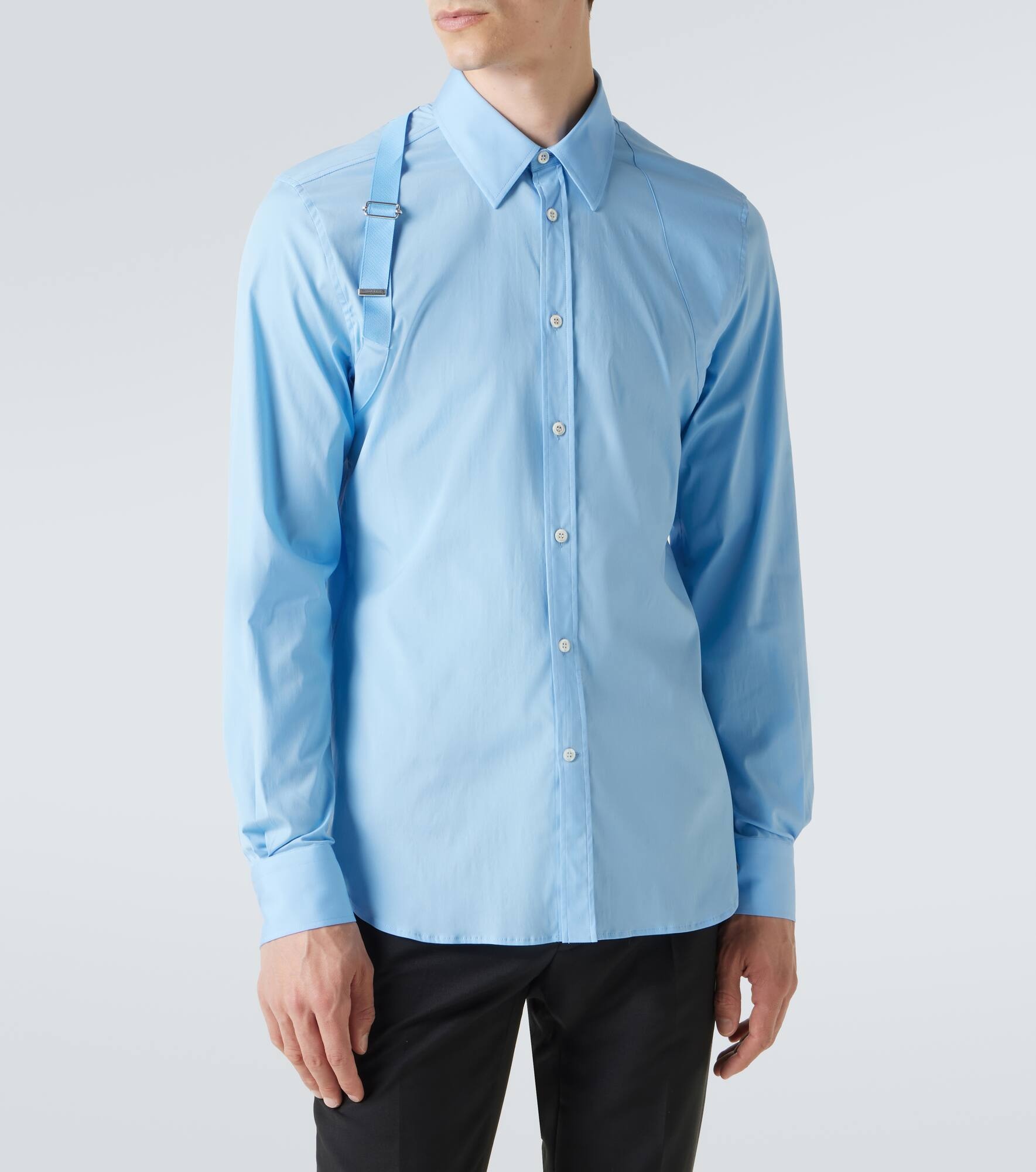 Cotton-blend poplin shirt - 3