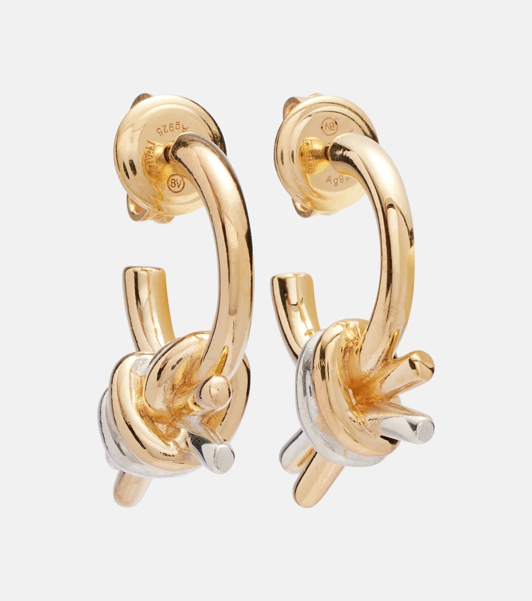 Knot 18kt gold and sterling silver earrings - 1