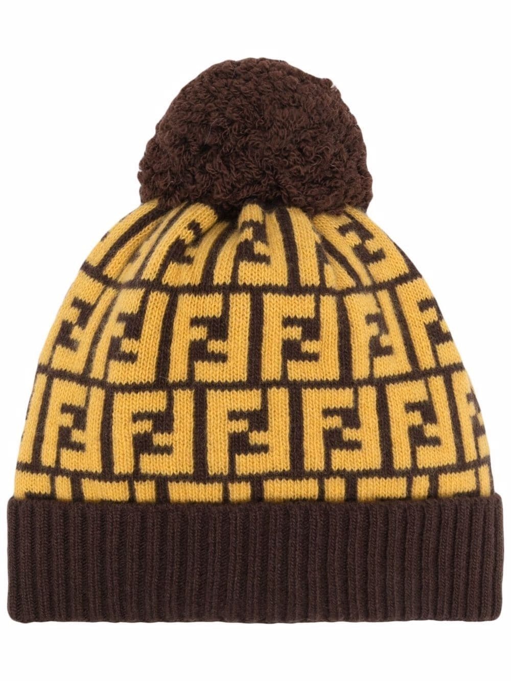 FF pattern pompom beanie - 1