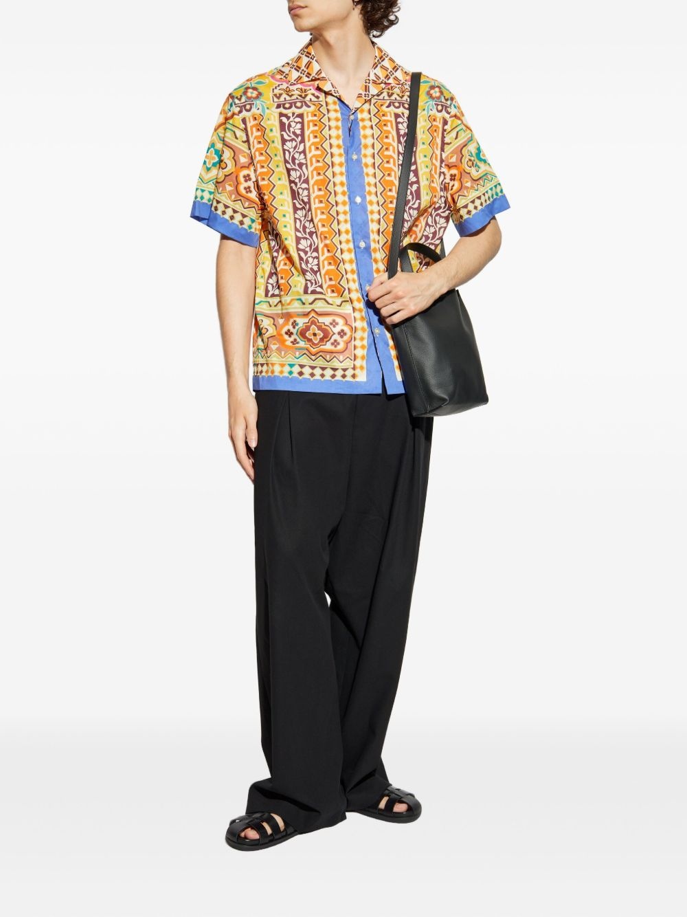 geometric-patterned short-sleeve shirt - 2