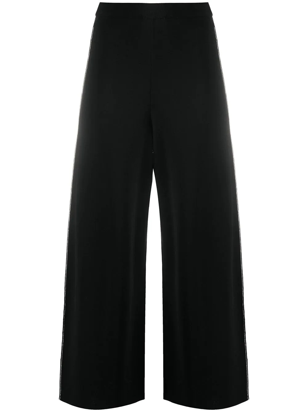 knitted wide-leg cropped trousers - 1