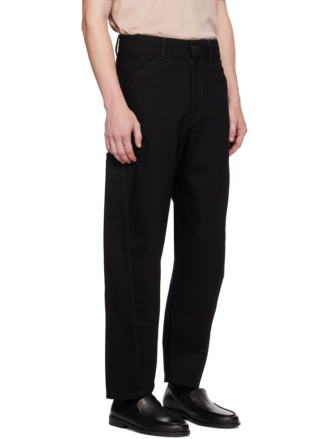Black Twisted Workwear Jeans - 2
