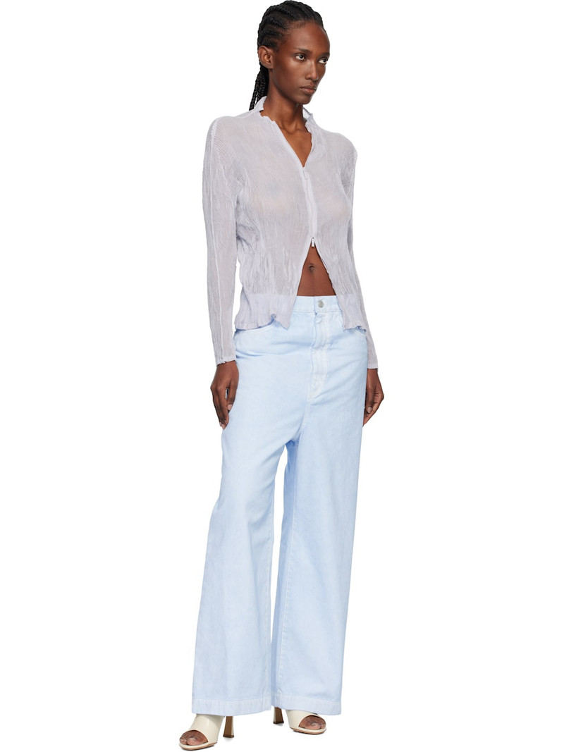 ISSEY MIYAKE Purple Chiffon Twist Cardigan outlook