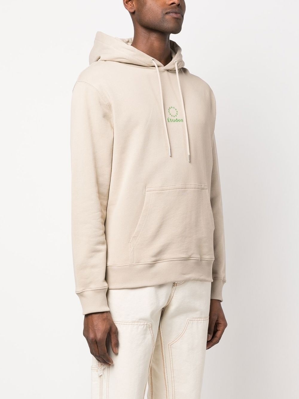 logo-embroidered organic cotton hoodie - 3