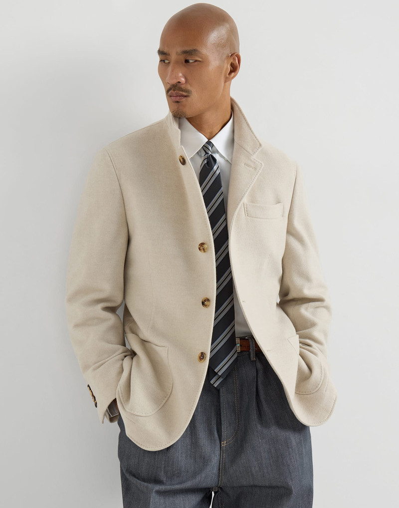 Lightweight water-resistant cashmere outerwear blazer 5