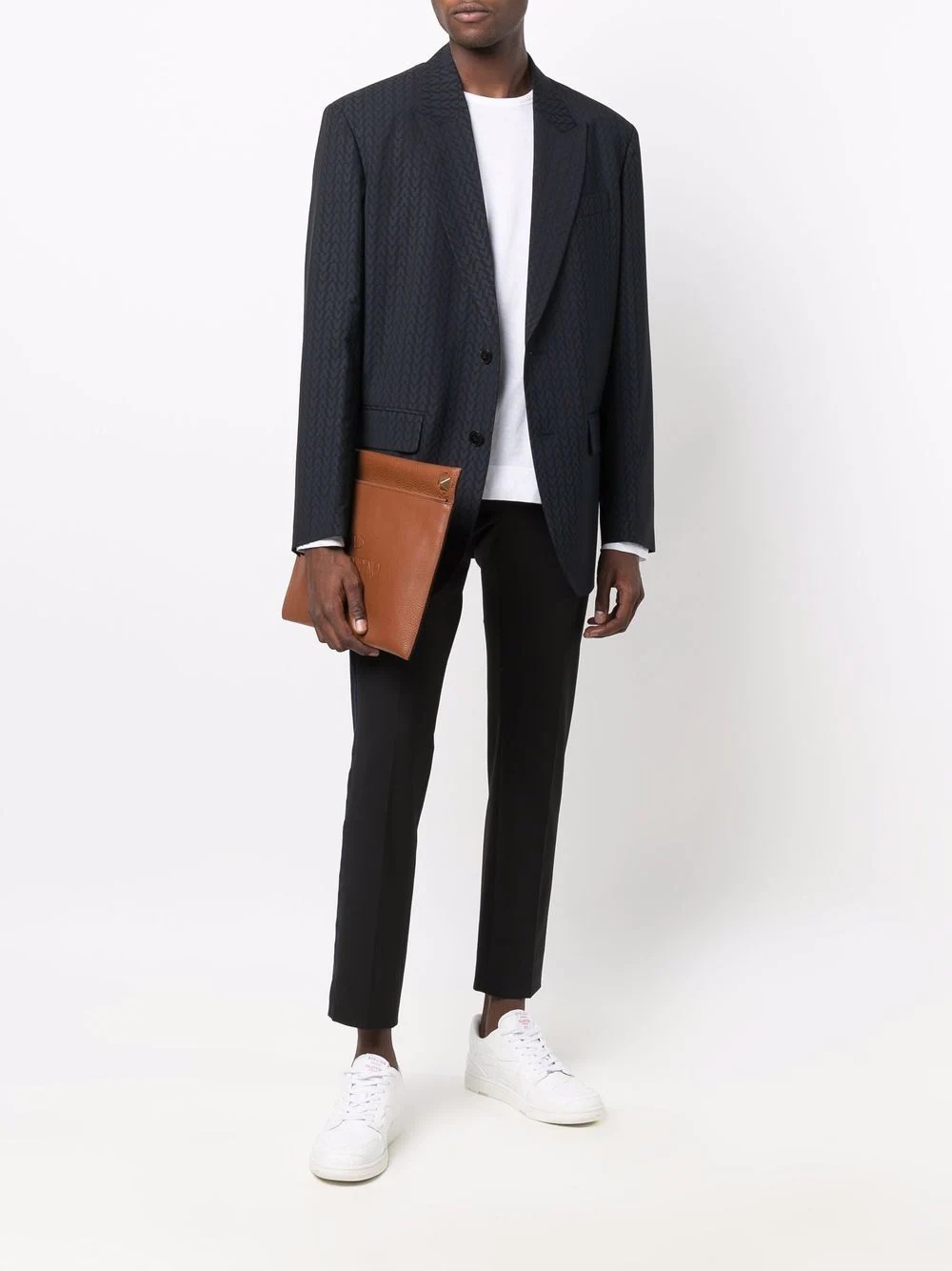 monogram-jacquard wool jacket - 2