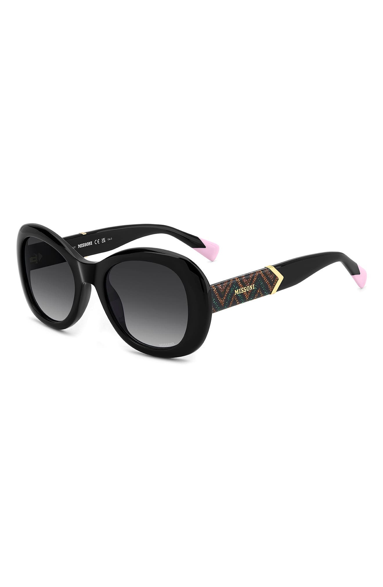 Missoni 53mm Gradient Oval Sunglasses in Black/Dark Grey Sf at Nordstrom - 2