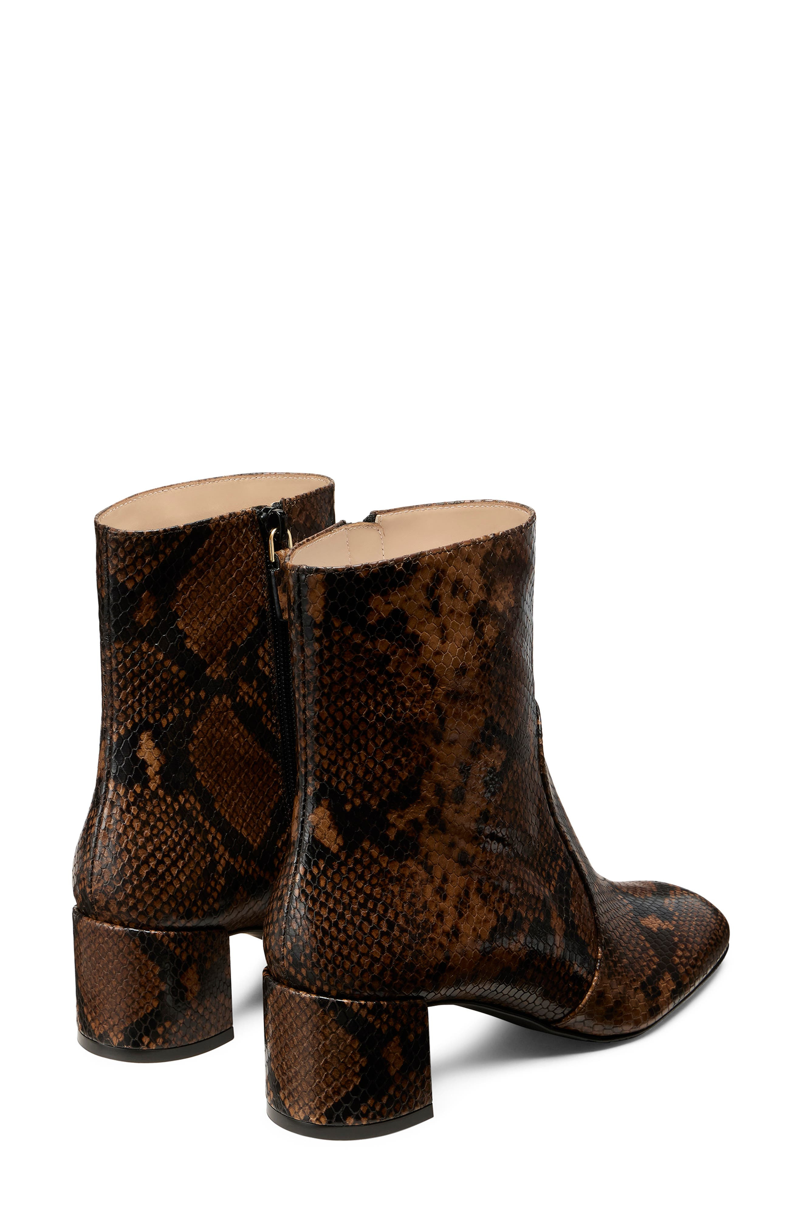Stuart Weitzman Maeve Snakeskin Embossed Bootie in Espresso at Nordstrom - 5