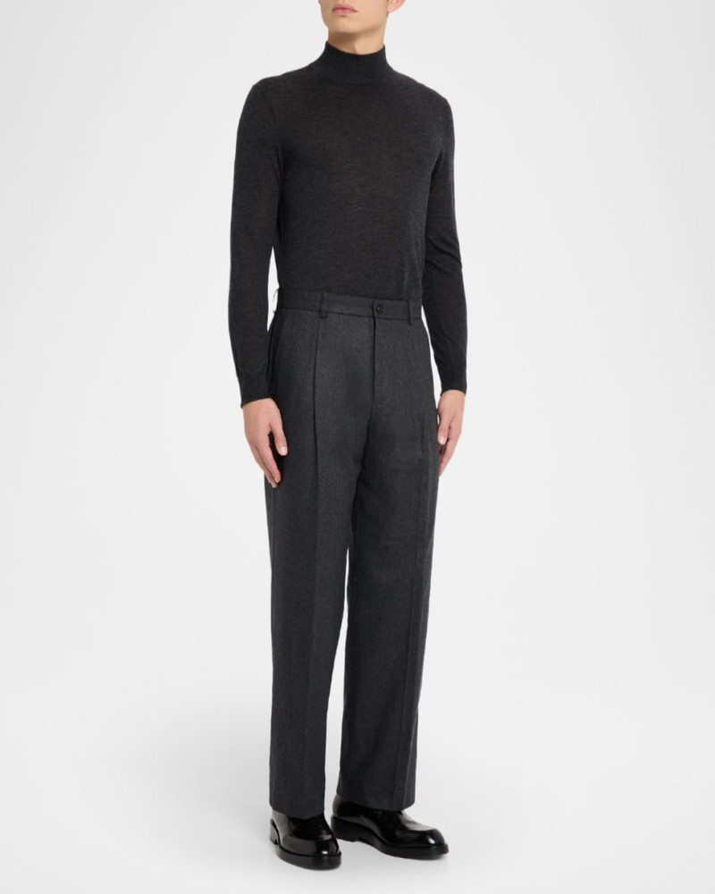Theory Men's Cashmere Flannel Relaxed-Fit Pleated Trousers outlook