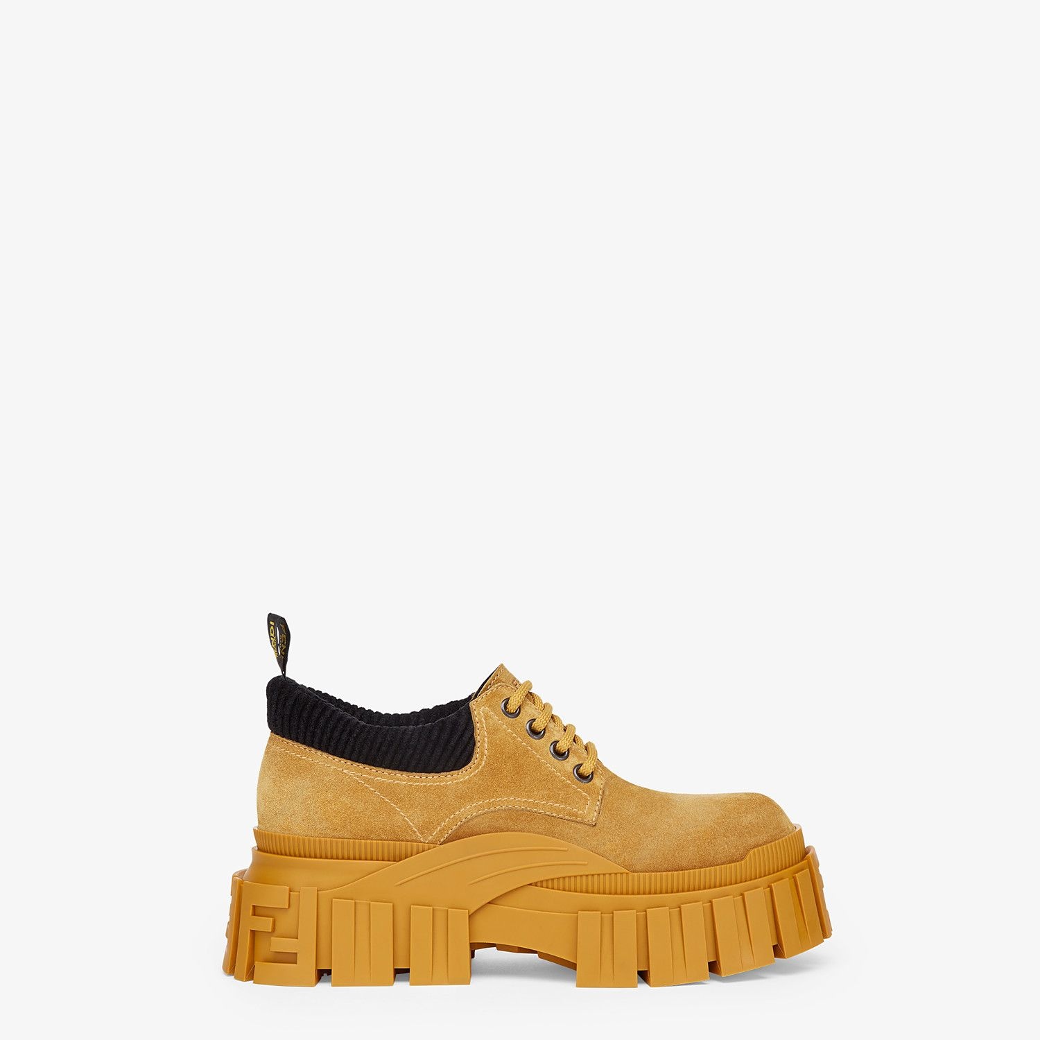 Yellow suede lace-ups - 1