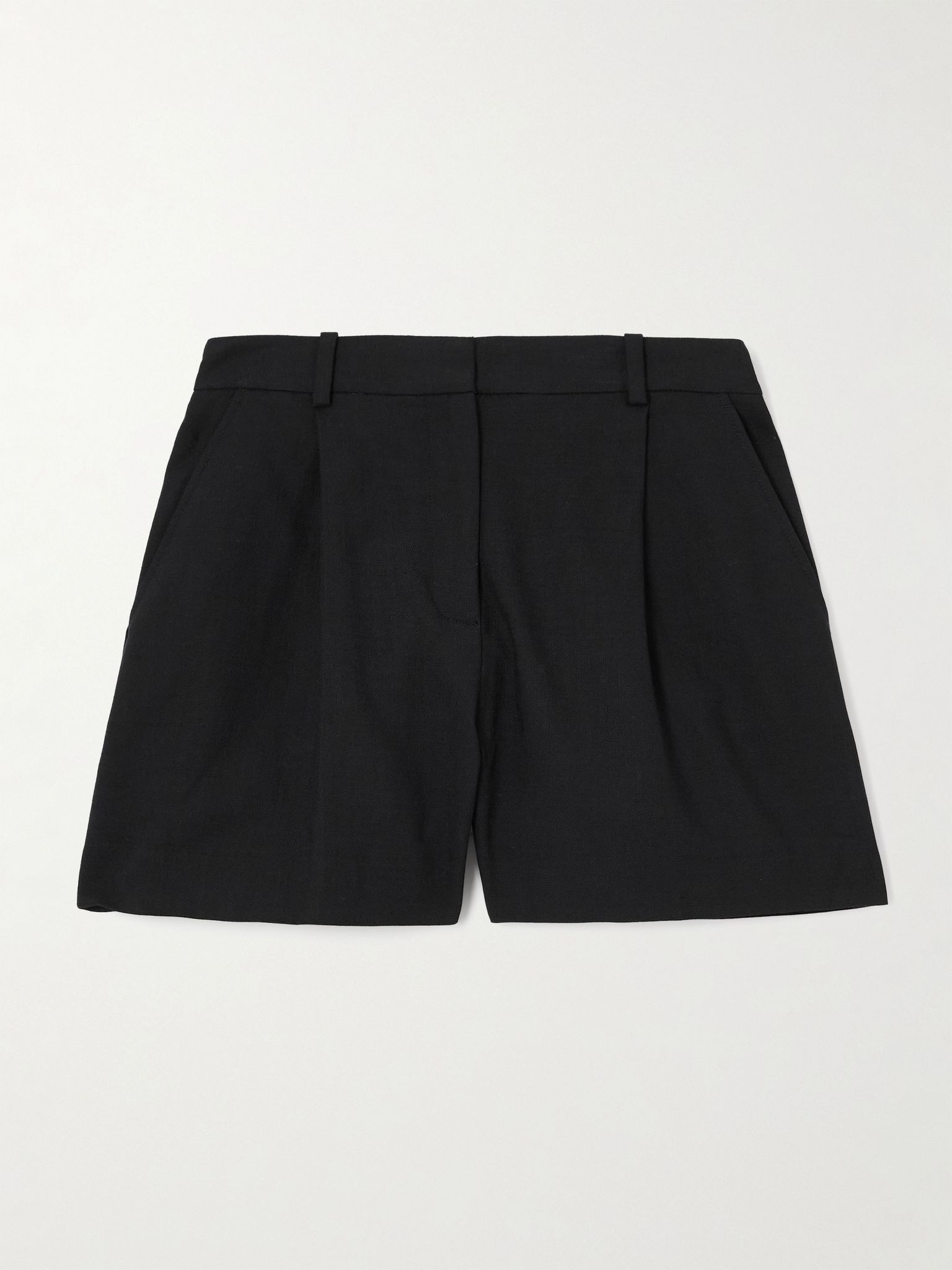 Trent pleated woven shorts Black - 1