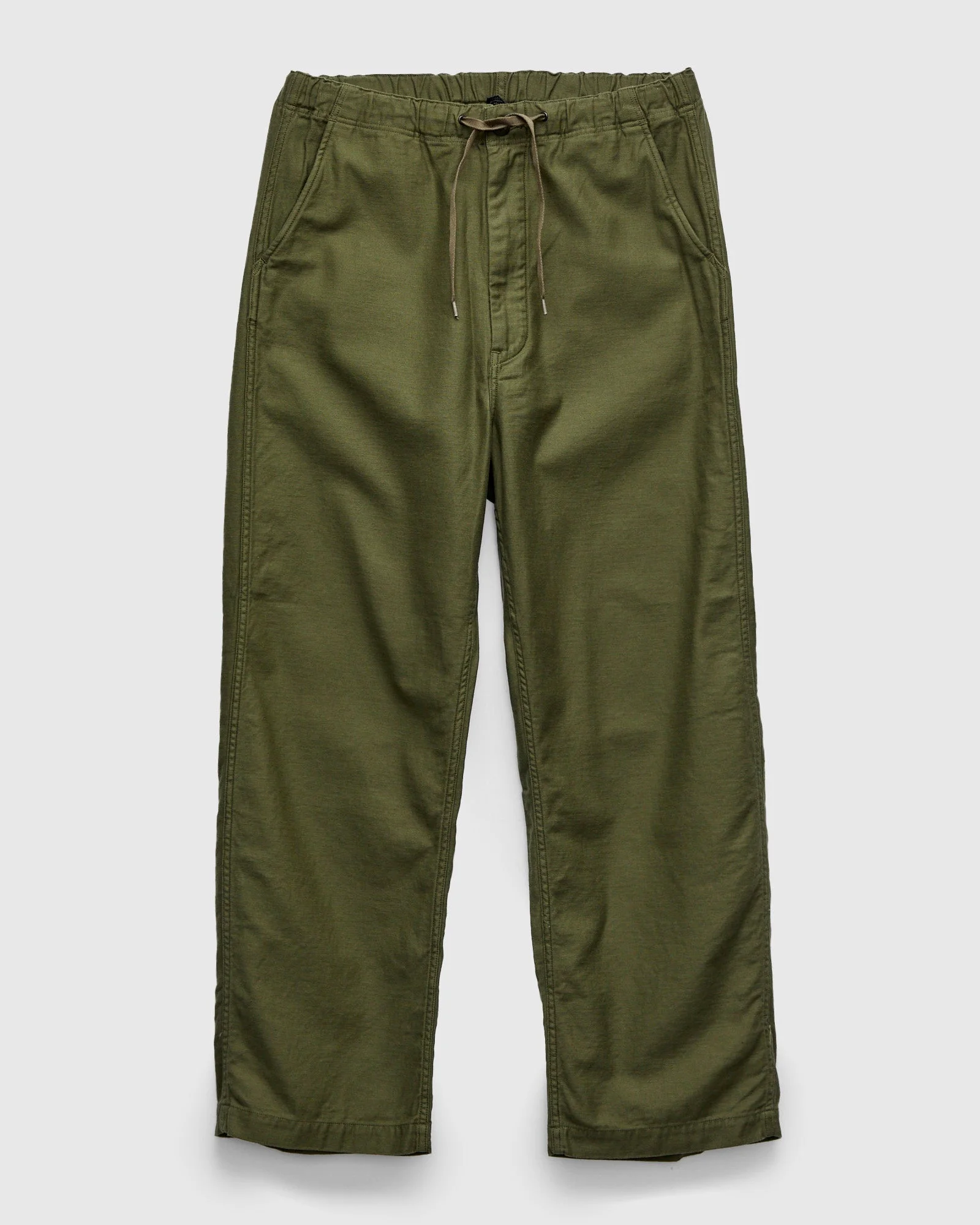 Wide Fit Reverse Satin New Yorker Pants in Olive - 1
