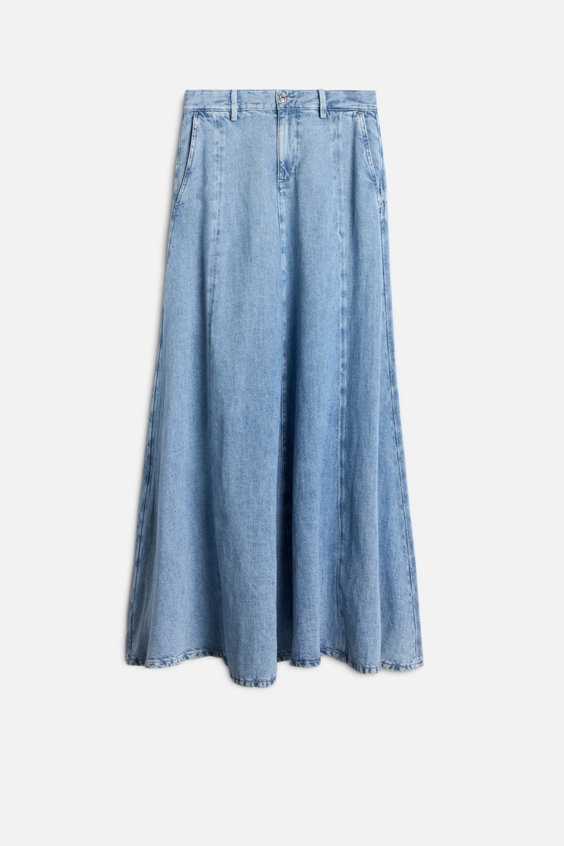 DRAMA SKIRT in Indigo Linen Iris 1