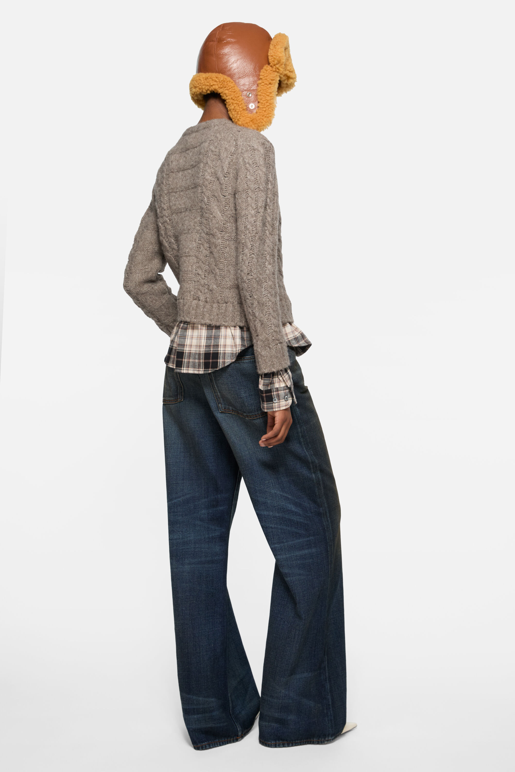 Fitted layered cardigan - Beige melange - 3