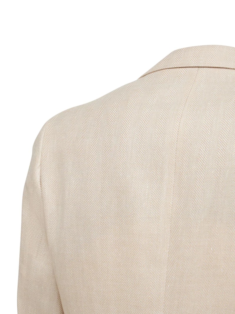 DOUBLE BREAST LINEN BLEND SUIT - 10