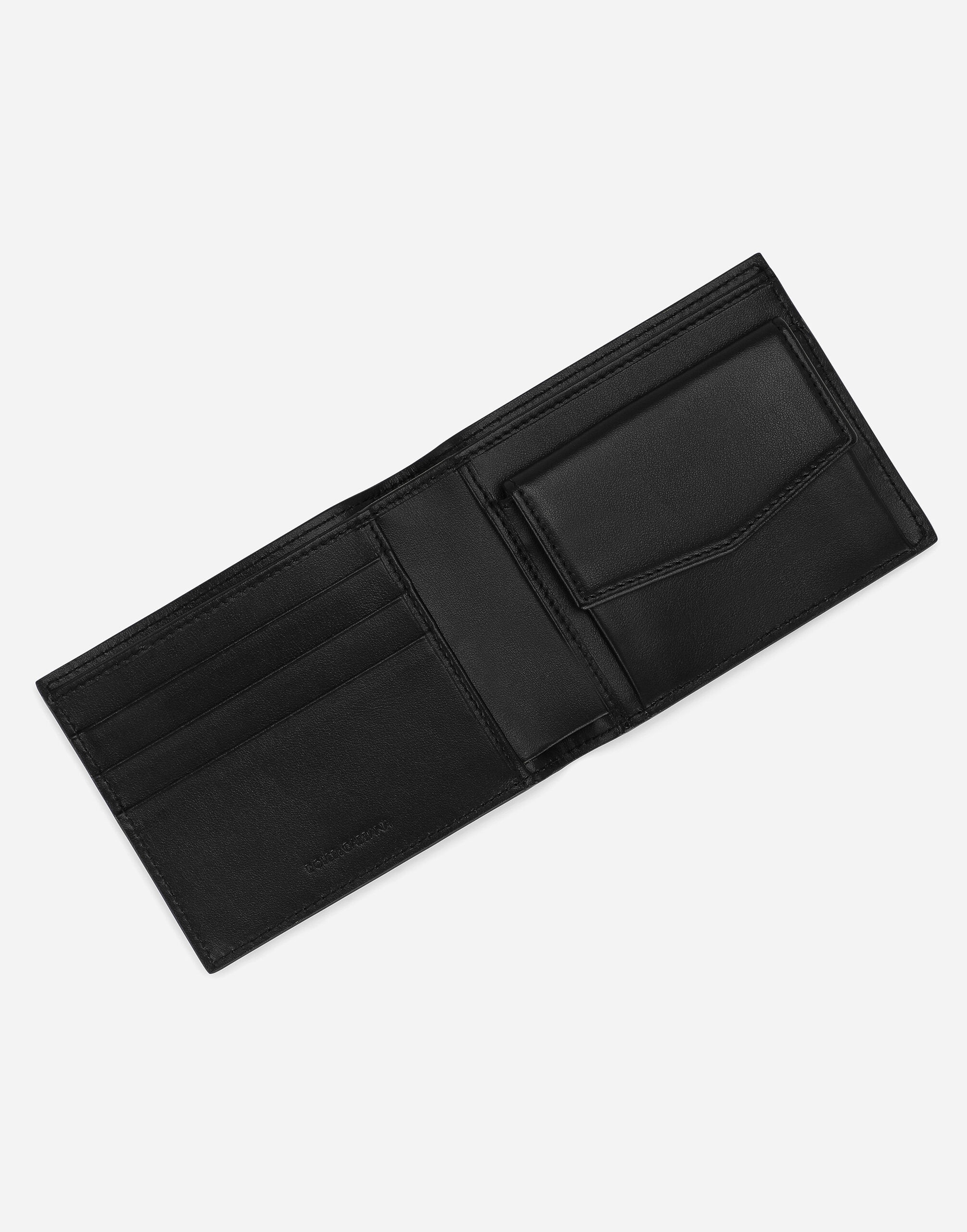 Calfskin bifold wallet with logo - 4