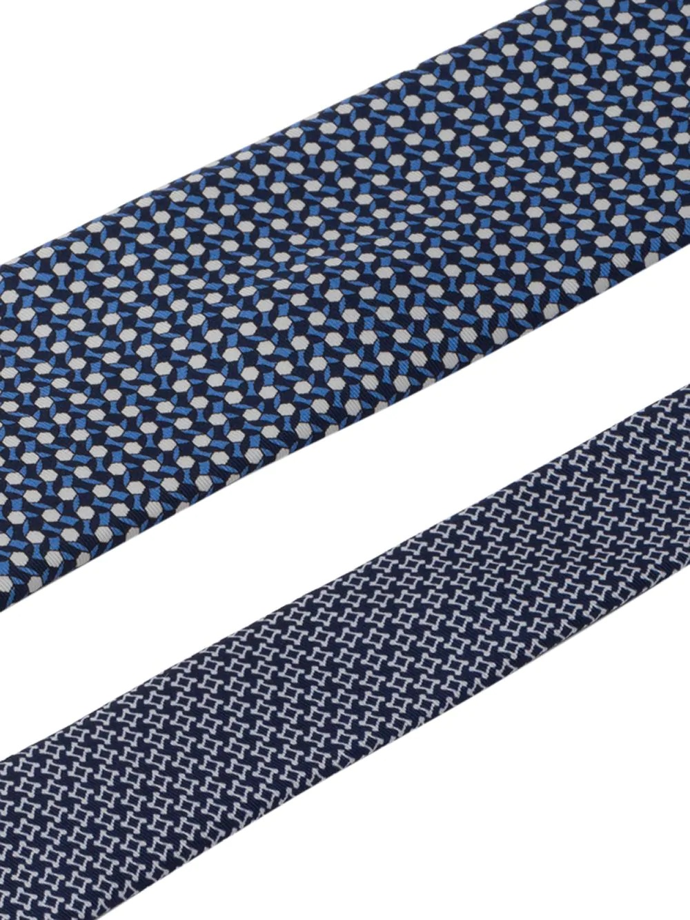 geometric print silk tie - 2