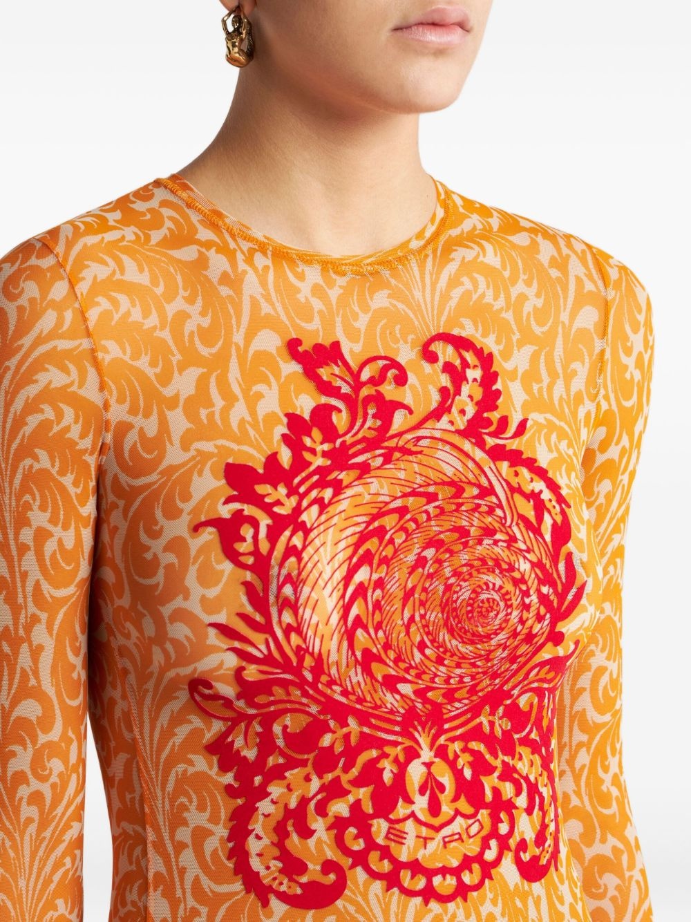 shell-print sweater - 4