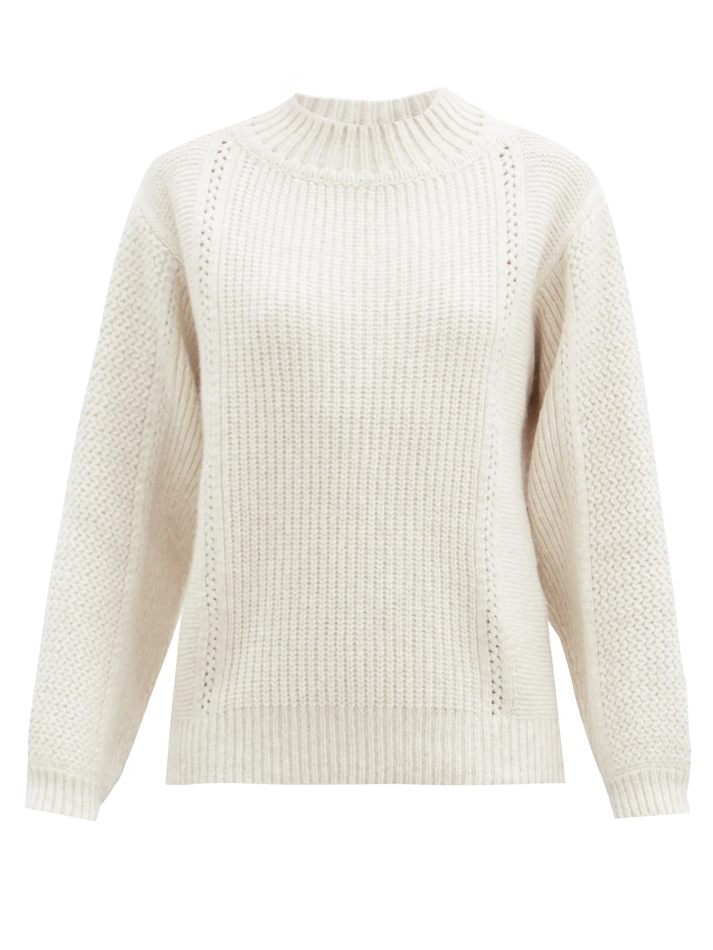 Ribbed wool-blend sweater - 1