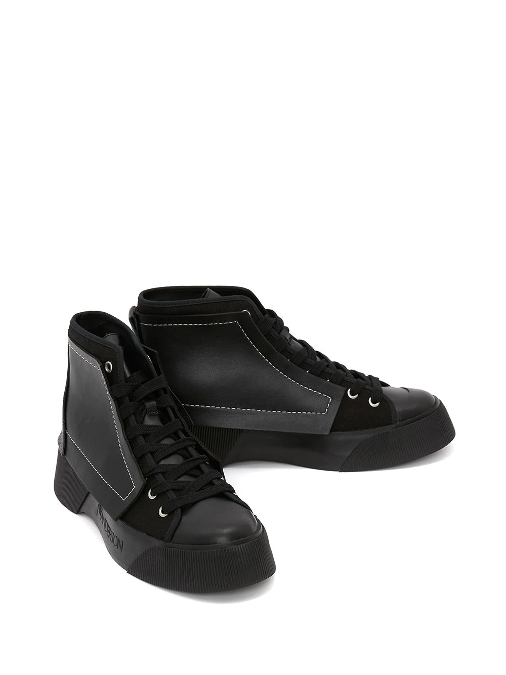 panelled high-top sneakers - 2