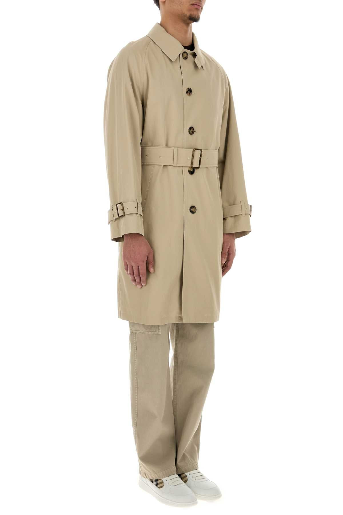 Burberry Men Capuccino Gabardine Trench Coat - 3