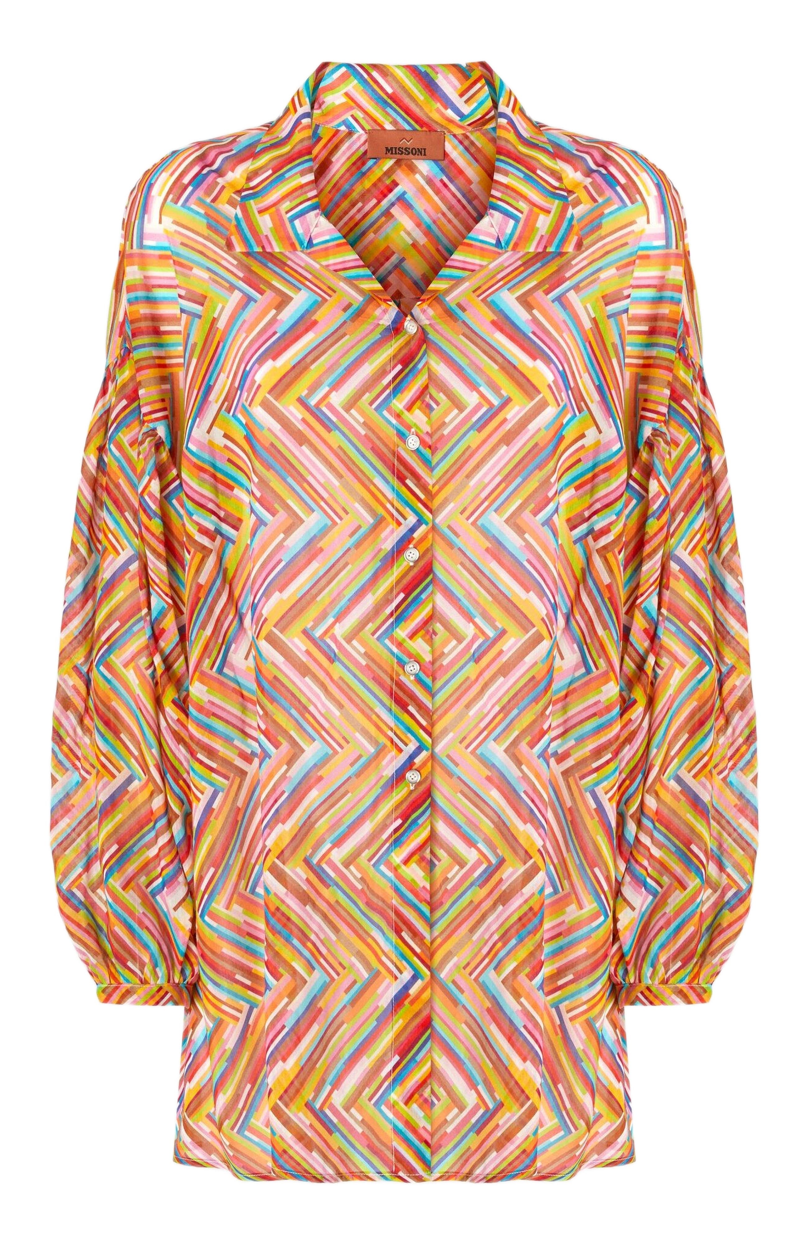 Missoni Oversized Shirt In Printed Cotton And Silk Blend in Multicoloured at Nordstrom - 2