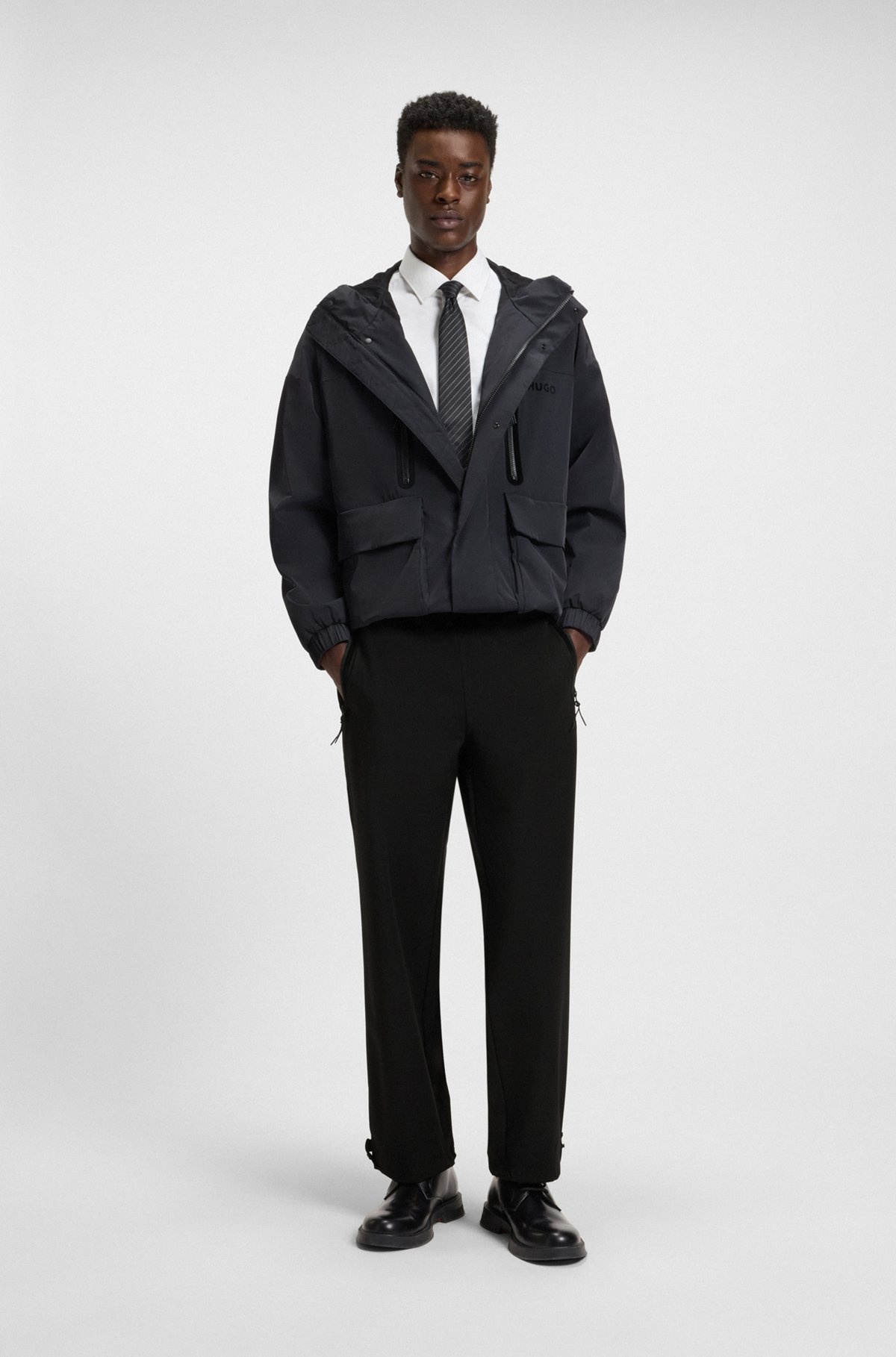 REGULAR-FIT PANTS IN WOOL TWILL WITH STRETCH - 3