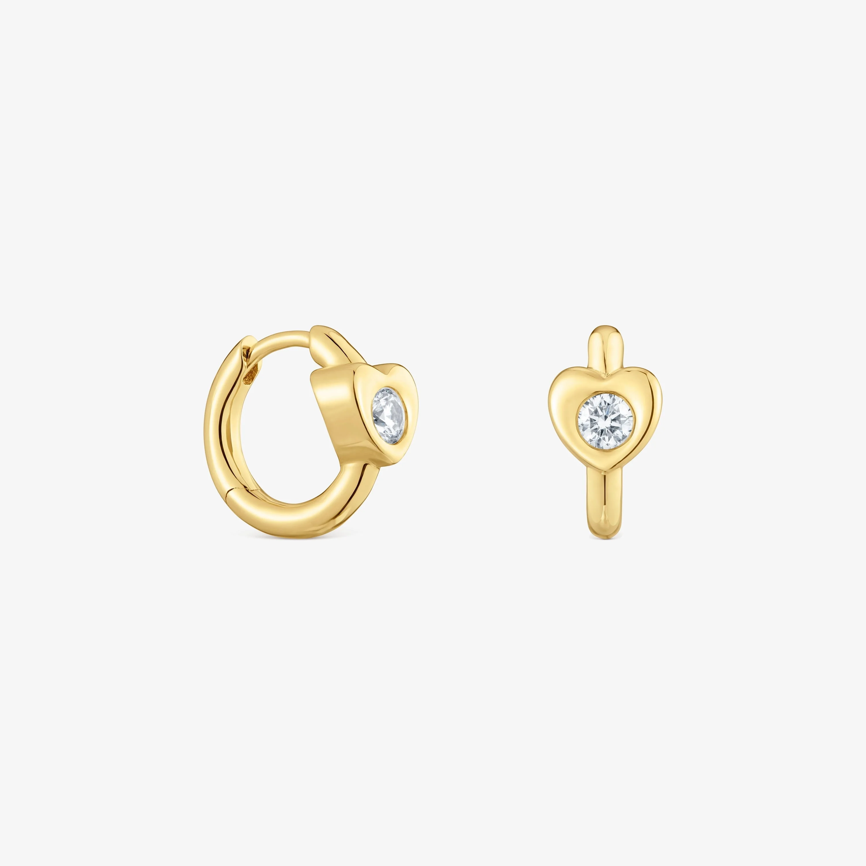 18K solid gold Hoop earrings with lab-grown diamonds and heart motif TOUS Lili - 1