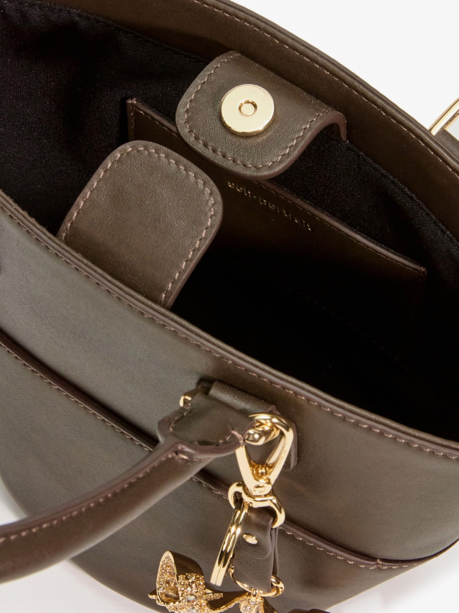 Self Portrait Leather Shoulder Bag With Iconic Charm - 4