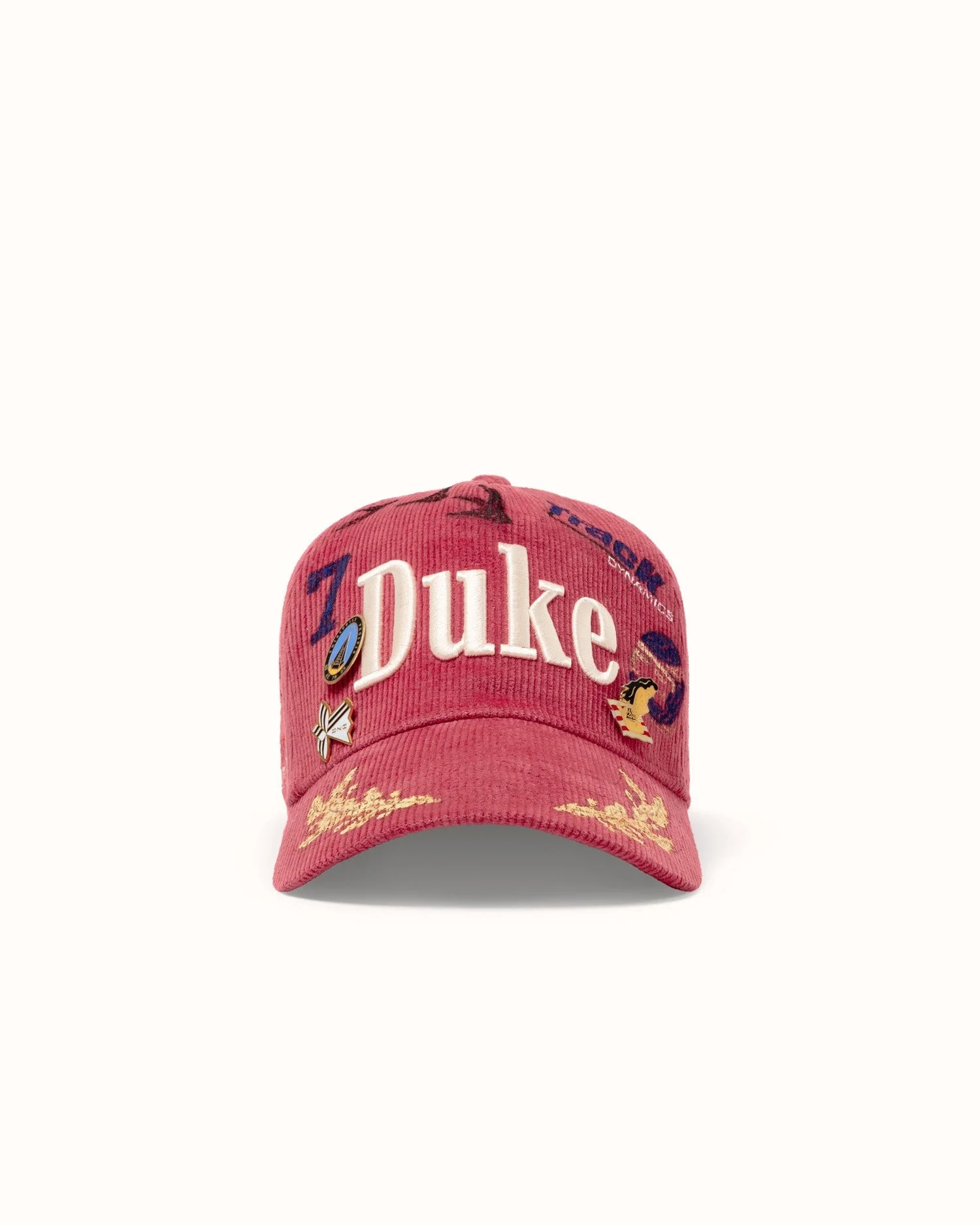 Hand-Painted DR4 Red Corduroy Cap - 1