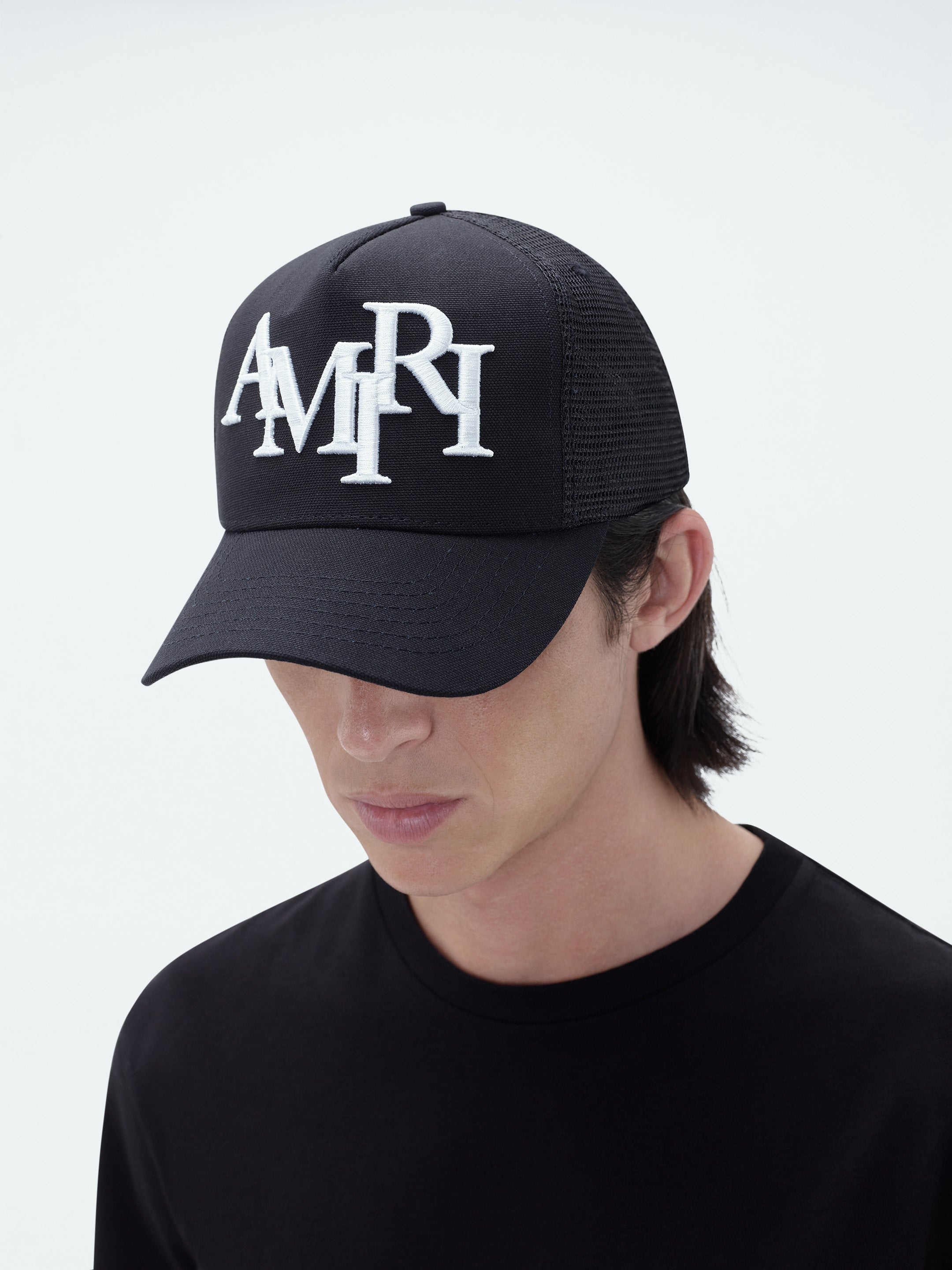 AMIRI STAGGERED LOGO TRUCKER - 5